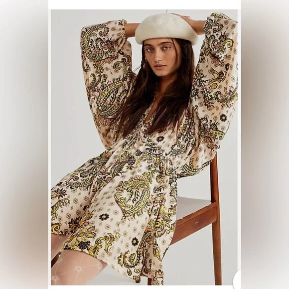 Free People Arzel‎ Printed Mini Dress, small - Picture 10 of 10